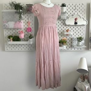 Pink double layered fairycore goblincore dress